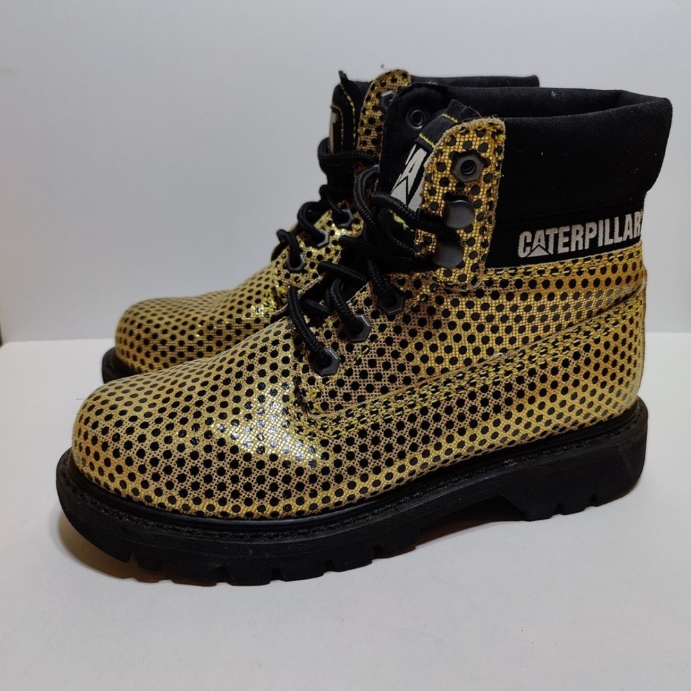 Caterpillar CAT Metallic Gold Work Safety Boots  women’s Size 7 Lace Up